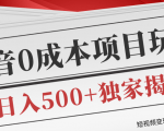 短视频变现套路剖析,抖音0成本赚钱项目玩法,日入500+独家揭秘(共2节视频)-优品网赚资源库