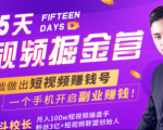 会玩手机就能赚钱!15天短视频掘金营:揭秘短视频赚钱玩法,开启月入过万新副业-优品网赚资源库