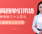 抖音高单价带货项目，一单佣金几十上百元，核心套路月入几十万（共3节）-优品网赚资源库