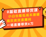 0基础直播带货课：小白也能低成本搭建疯狂卖货直播间：1场直播带货6万-优品网赚资源库