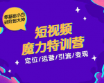 零基础小白进阶到大神《短视频魔力特训营》定位-运营-引流-变现-优品网赚资源库