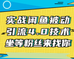 实战闲鱼被动引流4.0技术，坐等粉丝来找你，实操演示日加200+精准粉-优品网赚资源库