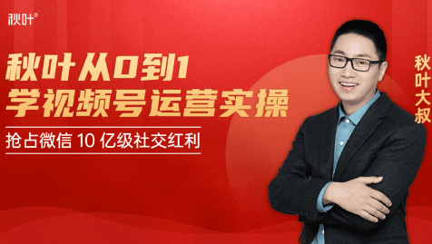 秋叶从0到1学视频号运营实操，抢占微信10亿级红利市场【完结-高清无水印】-优品网赚资源库