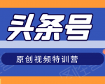 头条号原创视频特训营:一对一带你玩转短视频,新号10天日收益破252元-优品网赚资源库