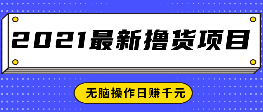 2021最新撸货项目,一部手机即可实现无脑操作轻松日赚千元-优品网赚资源库