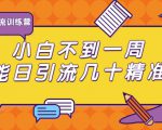 清和行记引流训练营：小白不到一周便能日引流几十精准粉-优品网赚资源库