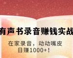 有声书录音赚钱实战：在家录音，动动嘴皮，日赚1000+！-优品网赚资源库