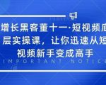 增长黑客董十一·短视频底层实操课,从短视频新手变成高手-优品网赚资源库