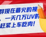 淘宝店群现在最火的视频玩法，一天几万UV的玩法，赶紧上车吃肉-优品网赚资源库
