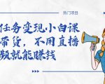 全民任务变现小白课,不用带货,不用直播,拍视频就能赚钱-优品网赚资源库