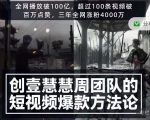 创壹慧慧周短视频爆款方法论，让你快速入门、少走弯路、节省试错成本-优品网赚资源库