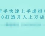 2022年虚拟项目实战指南，新手从0打造月入上万店铺-优品网赚资源库