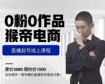 猴帝电商直播起号课，零粉零作品开播底层逻辑，直播五天打爆广场流量-优品网赚资源库