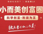 肖厂长创富圈2.0之【小而美创富圈】,108招科学创富底层逻辑，让你少采坑涨利润-优品网赚资源库