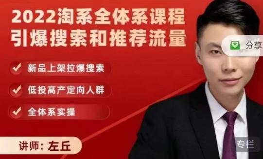 2022淘系全体系课程引爆搜索和推荐流量，新品上架拉爆搜索-优品网赚资源库