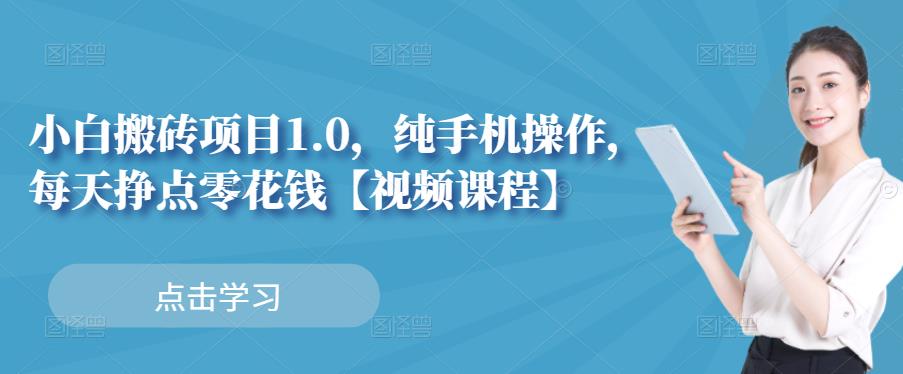 小白搬砖项目1.0，纯手机操作，每天兼职挣点零花钱-优品网赚资源库