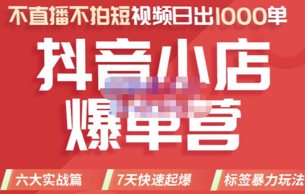 推易电商·2022年抖音小店爆单营,不直播、不拍短视频、日出1000单,暴力玩法-优品网赚资源库