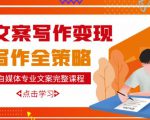 自媒体专业文案写作变现，月入10W+写作策略，教你从零开始学写作-优品网赚资源库