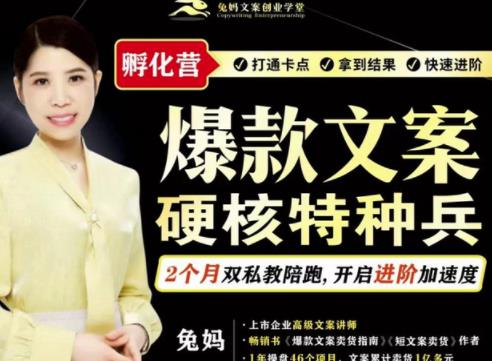 兔妈·爆款文案硬核特种兵孵化营，实现了每个月2000-30000+的副业增收-优品网赚资源库