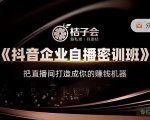 桔子会《抖音企业自播密训班》，把直播间打造成你的赚钱机器-优品网赚资源库
