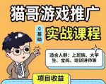 猫哥·游戏推广实战课程，单视频收益达6位数，从0到1成为优质游戏达人-优品网赚资源库