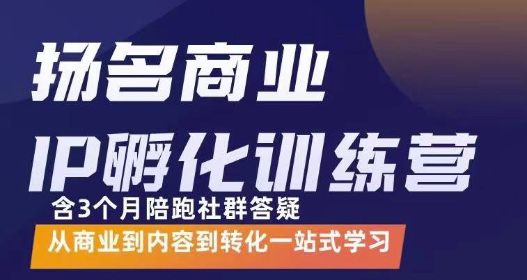 杨名商业IP孵化训练营,从商业到内容到转化一站式学 价值5980元-优品网赚资源库