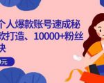 小红书个人爆款账号速成秘籍,爆款打造、10000+粉丝引流秘诀-优品网赚资源库