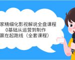 独家精细化影视解说全盘课程，0基础从运营到制作，赢在起跑线（全套课程）-优品网赚资源库