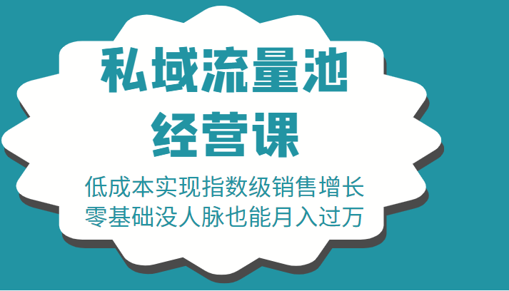 16堂私域流量池经营课:低成本实现指数级销售增长,零基础没人脉也能月入过万-优品网赚资源库