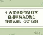 七天零基础带货教学，直播带货从0到1，提高认知，少走弯路-优品网赚资源库