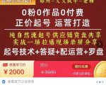 0粉0作品0付费正价起号9月-10月新课,纯自然流起号(起号技术+答疑+配运营+罗盘)-优品网赚资源库