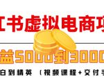 小红书虚拟电商项目:从小白到精英 月收益5000到30000 (视频课程+交付手册)-优品网赚资源库