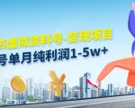 小红书虚拟资料号-变现项目:单号单月纯利润1-5w+实操玩法分享-优品网赚资源库