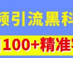 视频引流黑科技玩法,不花钱推广,视频播放量达到100万+,每日100+精准客源-优品网赚资源库