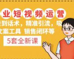 5套·美业短视频运营课从场景到话术·精准引流·吸金文案工具·销售闭环等-优品网赚资源库