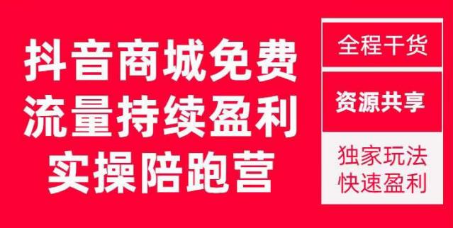 抖音商城搜索持续盈利陪跑成长营，抖音商城搜索从0-1、从1到10的全面解决方案-优品网赚资源库