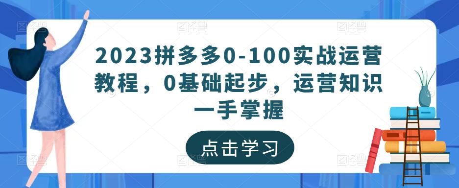 2023拼多多0-100实战运营教程,0基础起步,运营知识一手掌握-优品网赚资源库