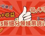 2023新细分领域带货计划：单号单日1000+收益不难，每人可操作3-5个账号-优品网赚资源库