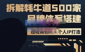 牛牛·500家餐饮品牌搭建&短视频深度解析,拆解牦牛道500家品牌体系搭建-优品网赚资源库