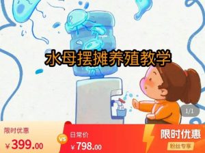 水母摆摊教学，包括摆摊技术、养殖技术、拿货渠道、抖音运营等-优品网赚资源库