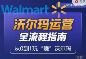 沃尔玛店铺前期运营从零到一最全指南，全面挖掘沃尔玛入门盲区，深度打造新手实操技巧-优品网赚资源库