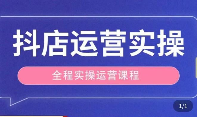 抖店运营全程实操教学课,实体店老板想转型直播带货,想从事直播带货运营,中控,主播行业的小白-优品网赚资源库