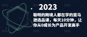 聪明的跨境人都在学的亚马逊选品课，每天10分钟，让你从0成长为产品开发高手-优品网赚资源库