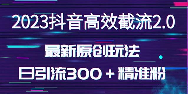 日引300＋创业粉，独家抖音高效截流2.0玩法（价值1280）-优品网赚资源库