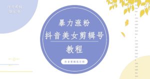 抖音快手暴力涨粉美女混剪视频教程，百分百过原创图片教程！附带违规申诉方法-优品网赚资源库
