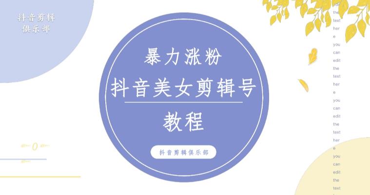 抖音快手暴力涨粉美女混剪视频教程,百分百过原创图片教程!附带违规申诉方法-优品网赚资源库