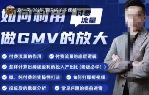 如何利用付费流量GMV的放大,微付费、纯付费的实操型打法-优品网赚资源库