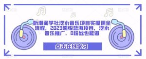 听潮阁学社汽水音乐项目实操课全流程,2023超级蓝海项目,汽水音乐推广,0粉丝也能做-优品网赚资源库