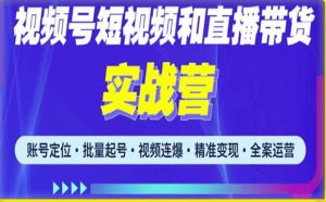 2023最新微信视频号引流和变现全套运营实战课程,小白也能玩转视频号短视频和直播运营-优品网赚资源库