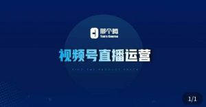 那个腾·视频号直播运营，​视频号直播推流逻辑/流量渠道解析/直播起号攻略/直播实操技巧-优品网赚资源库